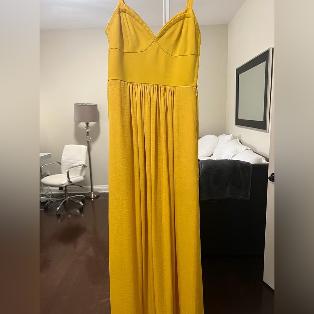 BCBG MAXAZARIA, yellow long dress, size 4